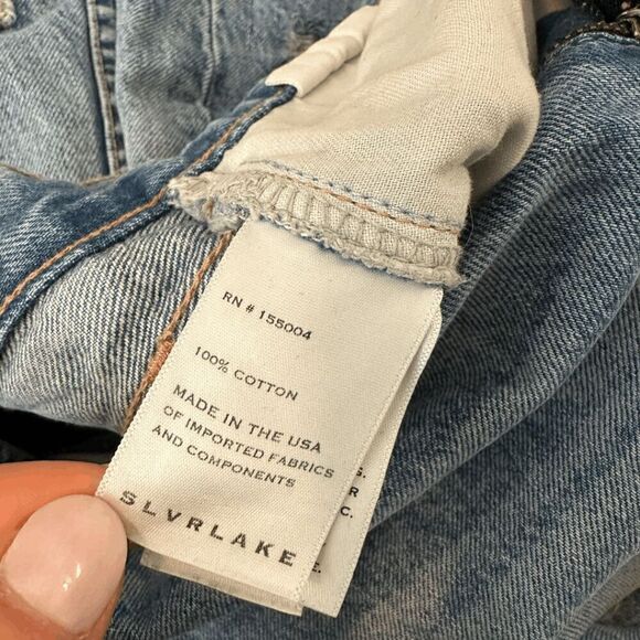 SLVRLAKE Womens Blue High Rise Relaxed Dakota Cut Off Denim Shorts Size 29 - Picture 6 of 6